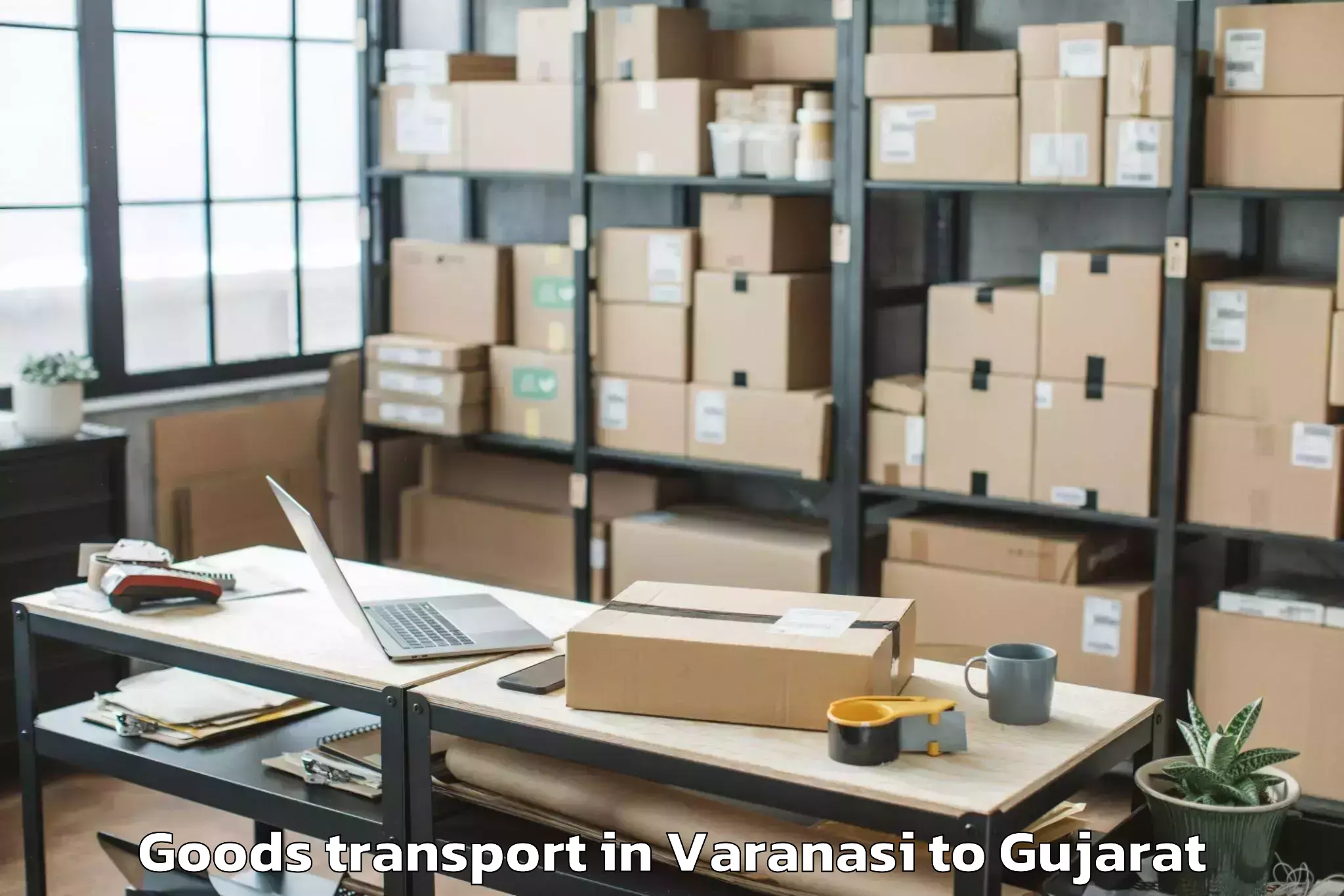 Book Varanasi to Charotar University Of Science Goods Transport Online